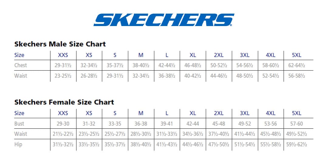 Skechers Women's Clothing Size Chart